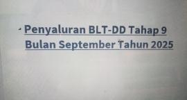 Penyaluran BLT-DD Tahap 9 Bulan September Tahun 2025